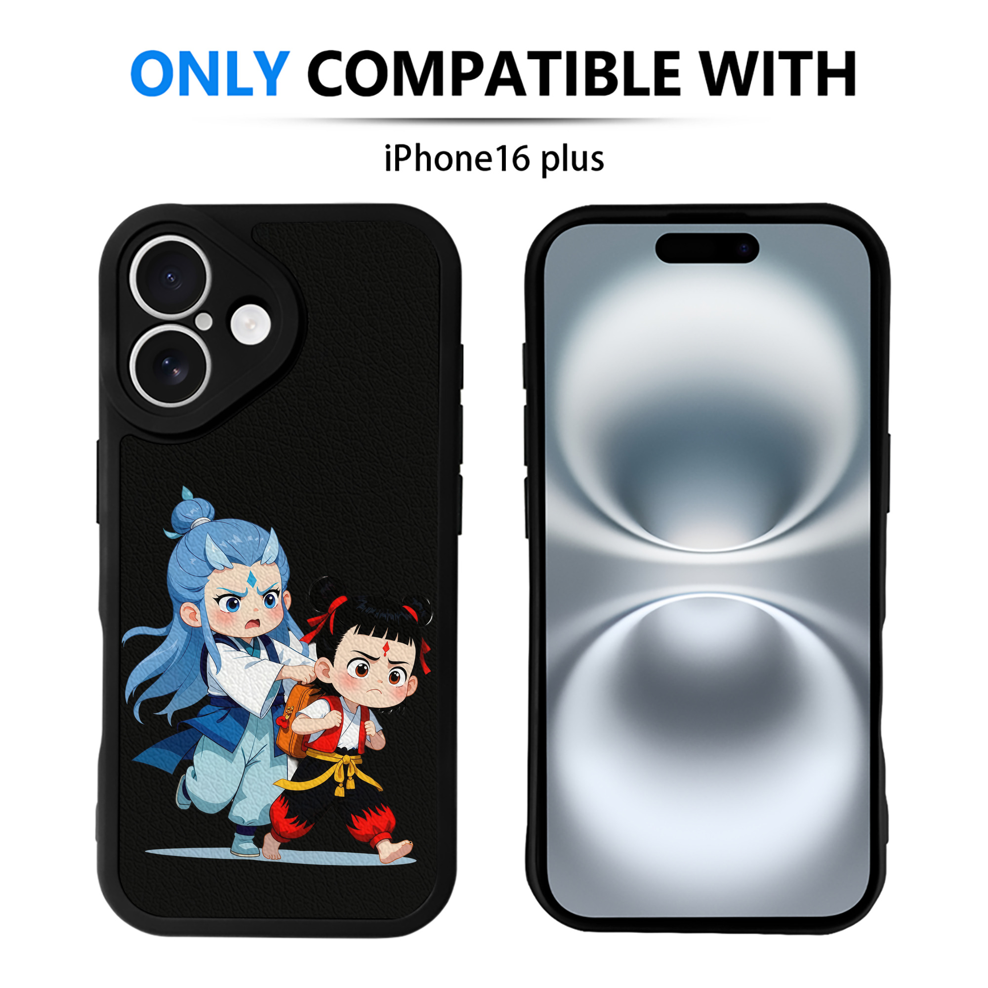 （画像用） Ne Zha 2 ナタ 魔童の大暴れ 【iPhone 16シリーズ対応】シリコンスマホケース（レザー調） 材質：シリコン
